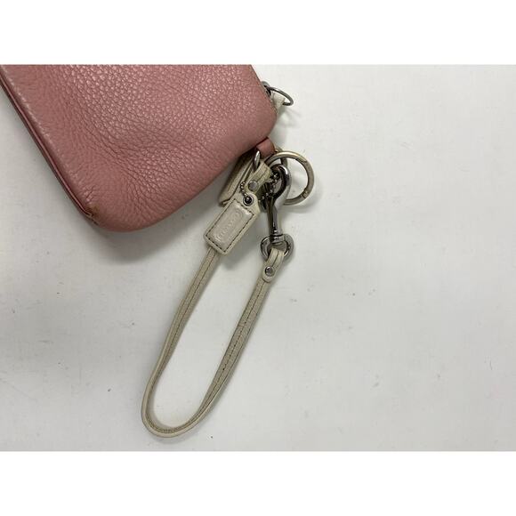 Coach Pebble Leather Blush Pink Clutch Wristlet Bag Wallet - Picture 4 of 7